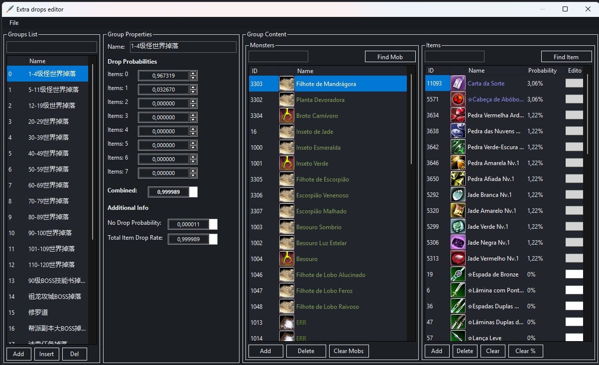 Extra Drops Editor